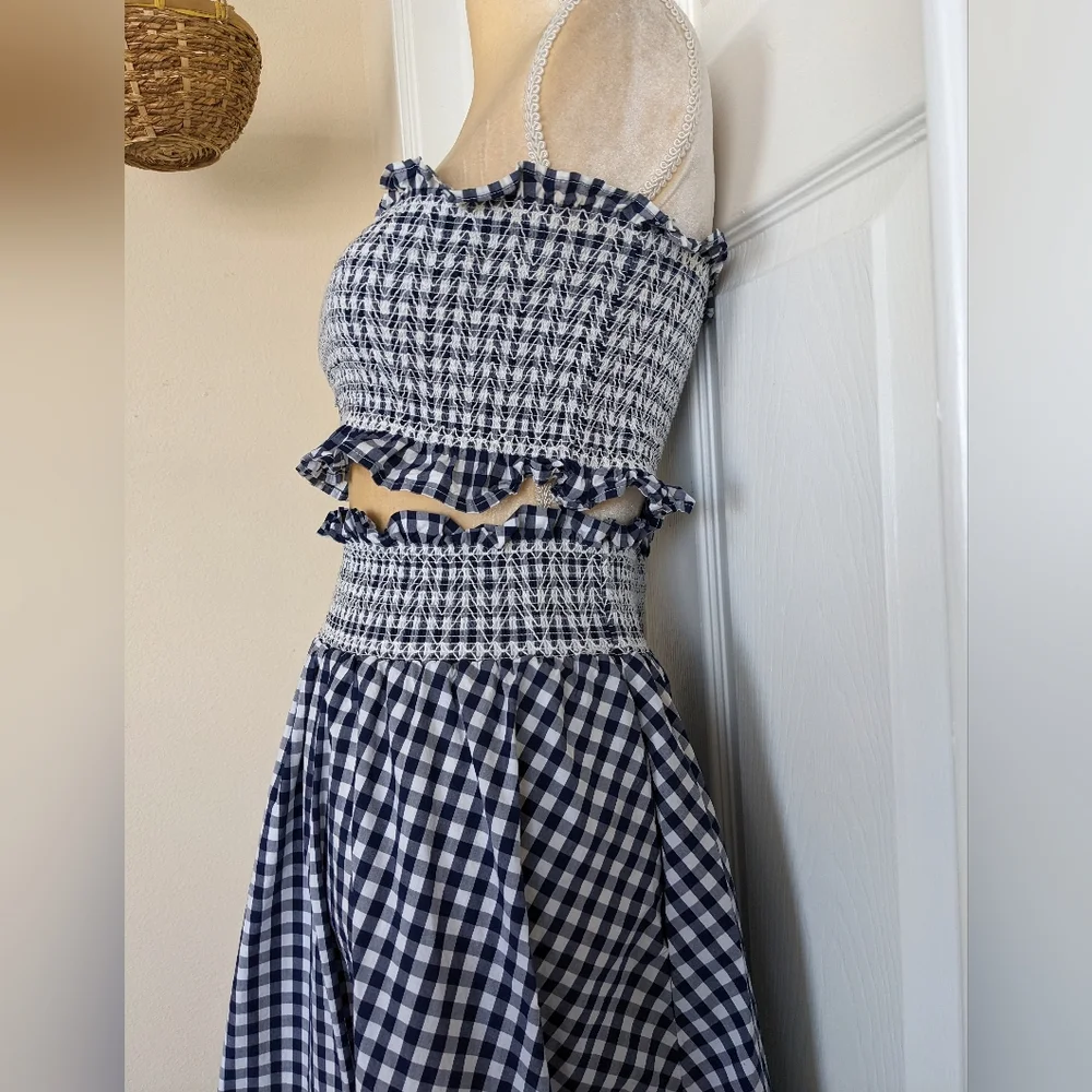 Zara Blue and White A-Line Midi Skirt Set - Picture 2 of 8